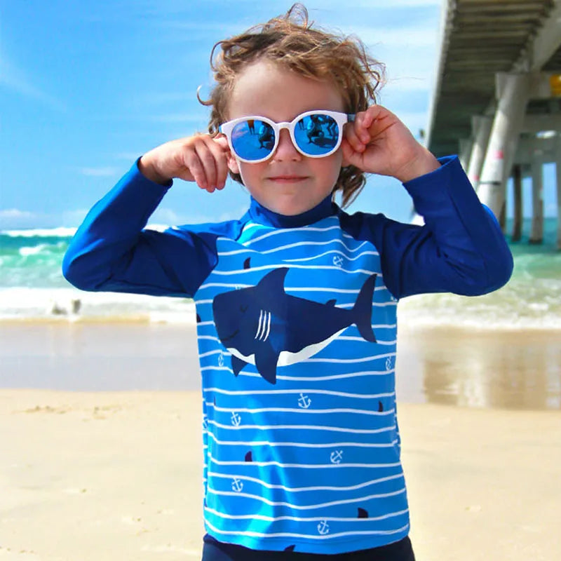 2025 Kids Sun Protective Long Sleeve Swimsuit Boys Girls Bathing Suit