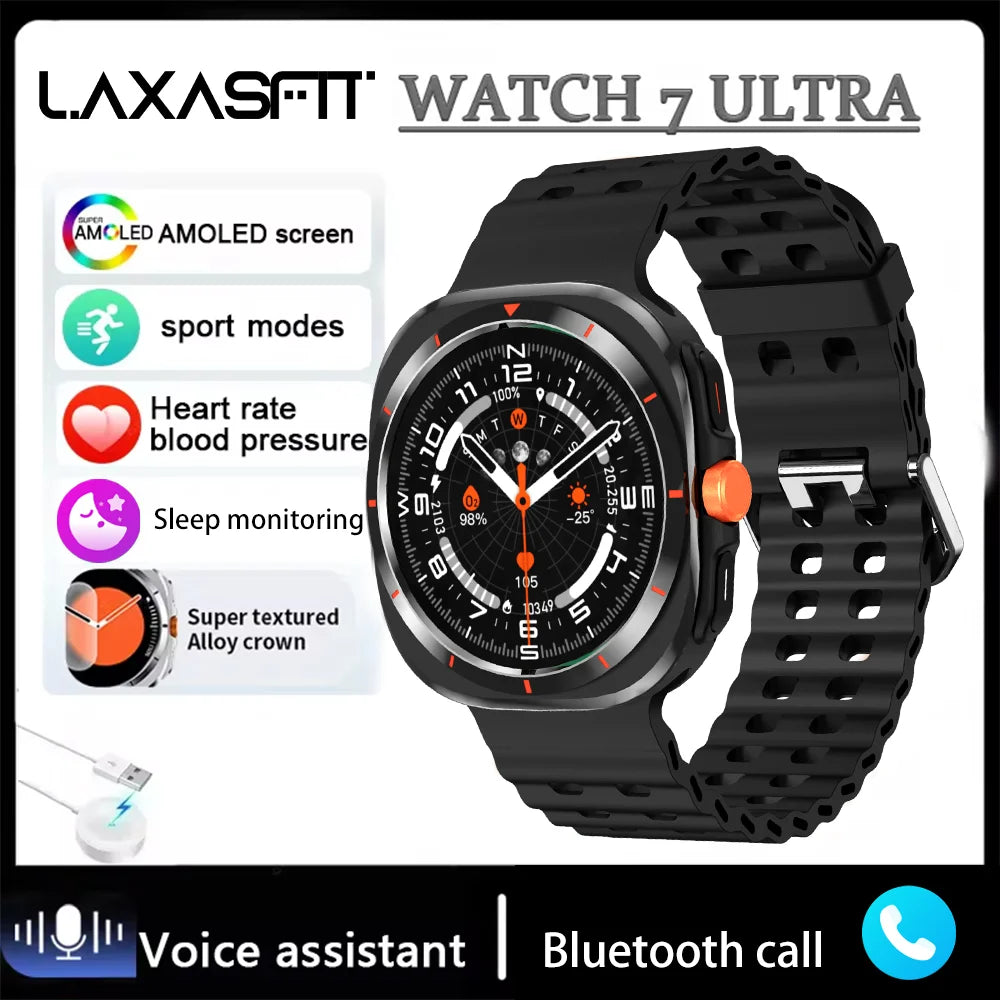 ساعة LAXASFIT GT7 Ultra Smart Watch 2025 - جهاز تتبع اللياقة البدنية والصحة متعدد الوظائف للرجال والنساء، هدية للعطلات