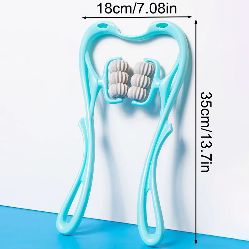 جهاز تدليك يدوي سداسي العجلات للرقبة والظهر والخصر لتخفيف توتر العضلات والاسترخاء