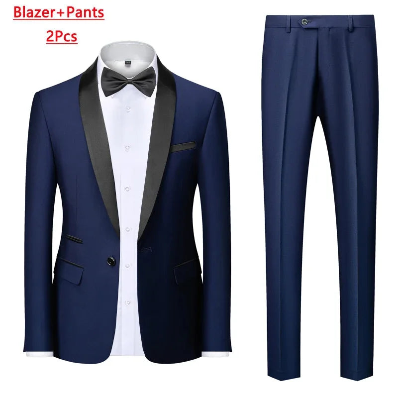 Men's M-6XL Formal 3-Piece Suit – Jacket, Vest & Pants for Business, Wedding & Parties