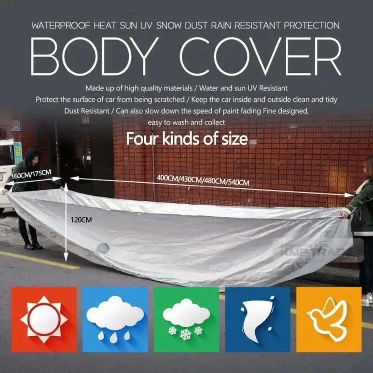 Outdoor Full Car Covers Sun Rain Ice Snow Waterproof Dust proof Shade UV Resistant Protector Protection Automobile Cover