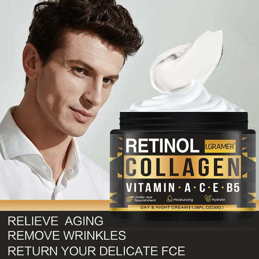 Men’s Retinol Collagen Face Cream – Moisturizing, Brightening & Firming Anti-Wrinkle Skincare