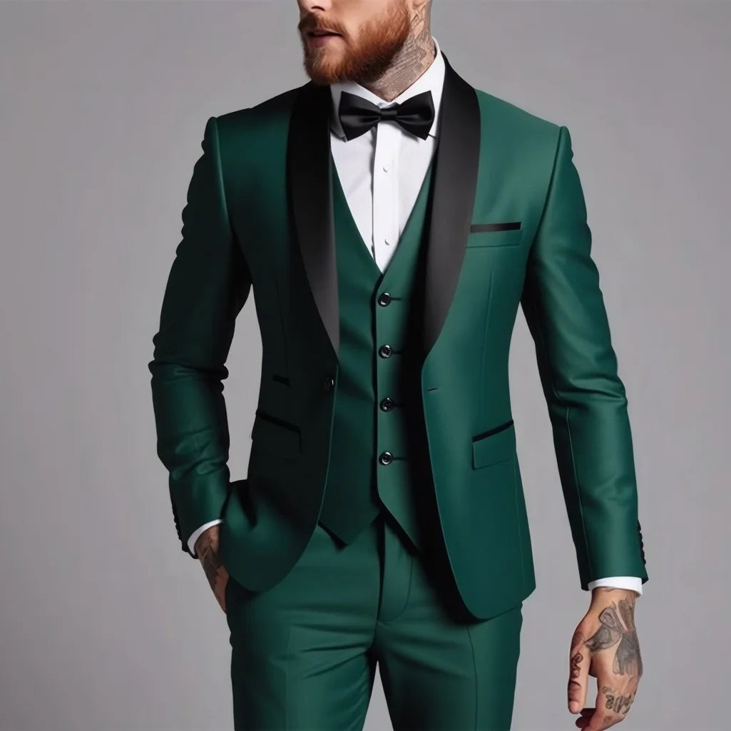 Men's 3-Piece Business Casual & Wedding Suit Set – Stylish and High-Quality
