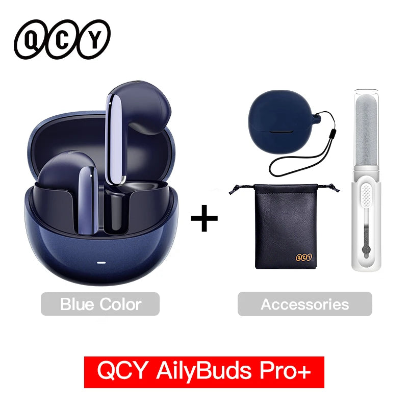 QCY HT10 AilyBuds Pro+ ANC Wireless Earphones – Hi-Res Audio with LDAC, Bluetooth 5.3, 6-Mic AI HD Call, Multipoint Connection