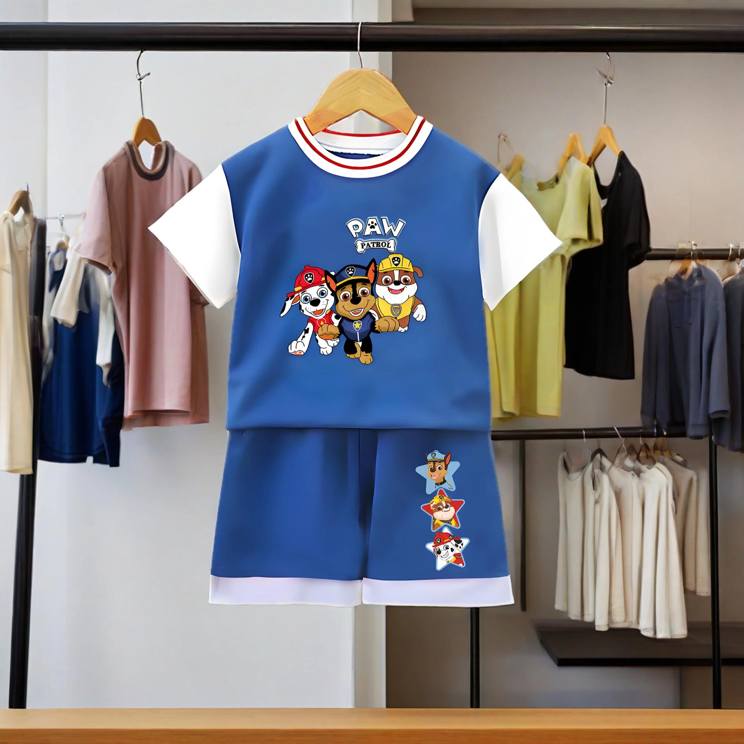 مجموعة ملابس رياضية صيفية للأولاد - تيشيرت كرة سلة سريع الجفاف وشورت (طقم مكون من قطعتين)