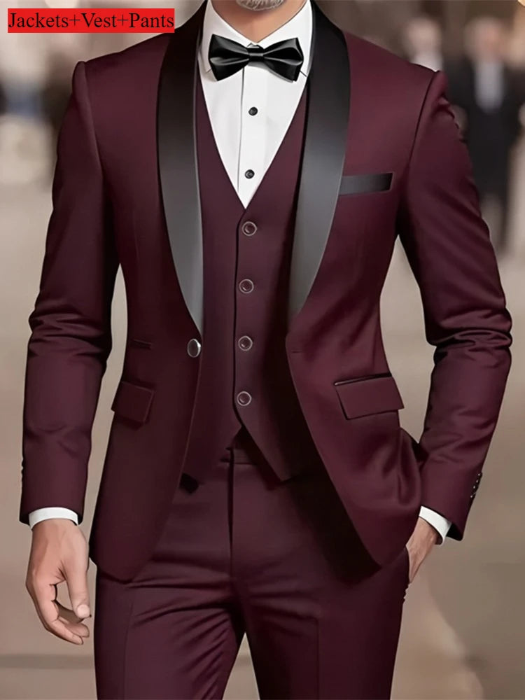Men's Formal Slim Fit Tuxedo Suit – Business & Wedding Groom Attire