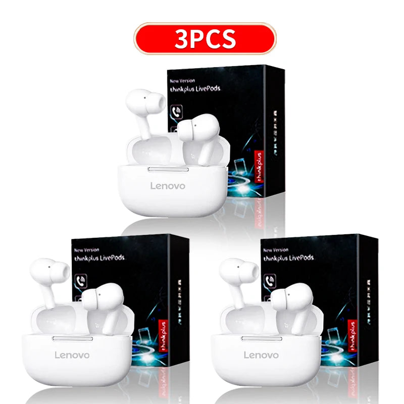 سماعات بلوتوث أصلية من Thinkplus - سماعات أذن لاسلكية مزودة بميكروفون، ونظام ستيريو هاي فاي، وتحكم باللمس