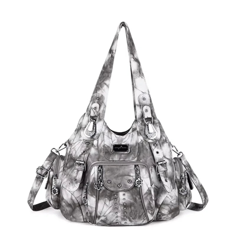 حقيبة يد نسائية من جلد البولي يوريثان من Angel kiss - حقيبة كتف أنيقة، حقيبة كبيرة وحقيبة يد كبيرة