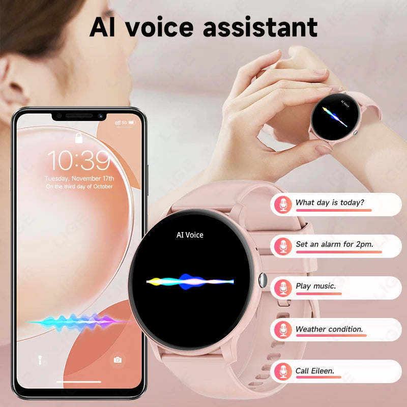 2025 New Smart Watch for Women – Bluetooth Call, Sports Fitness, Heart Rate & Health Monitor, Smartwatch for Android & iOS