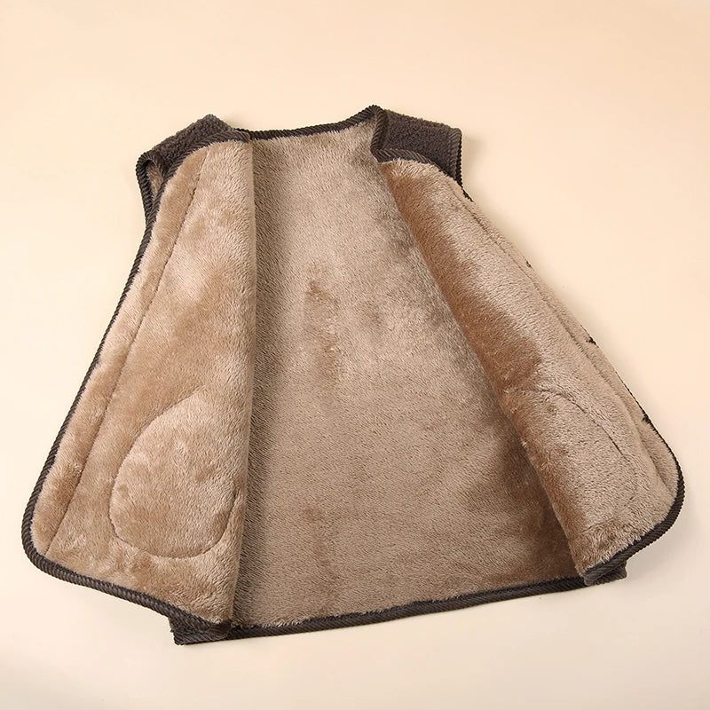 Winter Warm Fleece Vest for Mom Thickened Lamb Wool Waistcoat Plus Size Sleeveless Outerwear