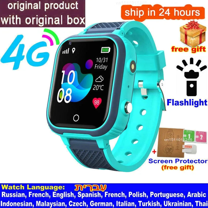 LT21 4G Kids Smart Watch – GPS, WiFi, Video Call, SOS, Camera, IP67 Waterproof Location Phone Watch