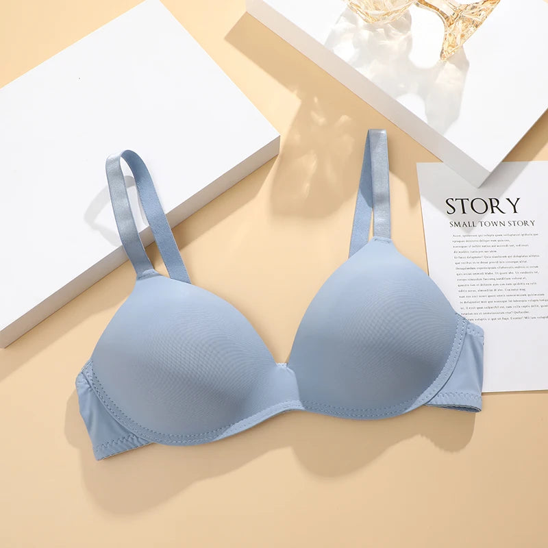 FINETOO Women’s Seamless Push Up Bra Wireless Breathable Thin Gathered Underwear