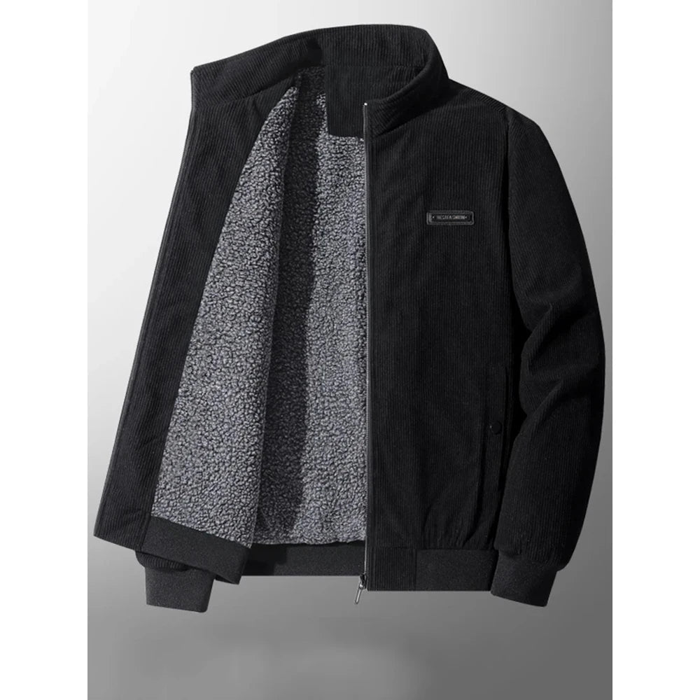 2024 Men’s Cotton-Padded Corduroy Jacket – Thick Lamb Fleece Winter Coat