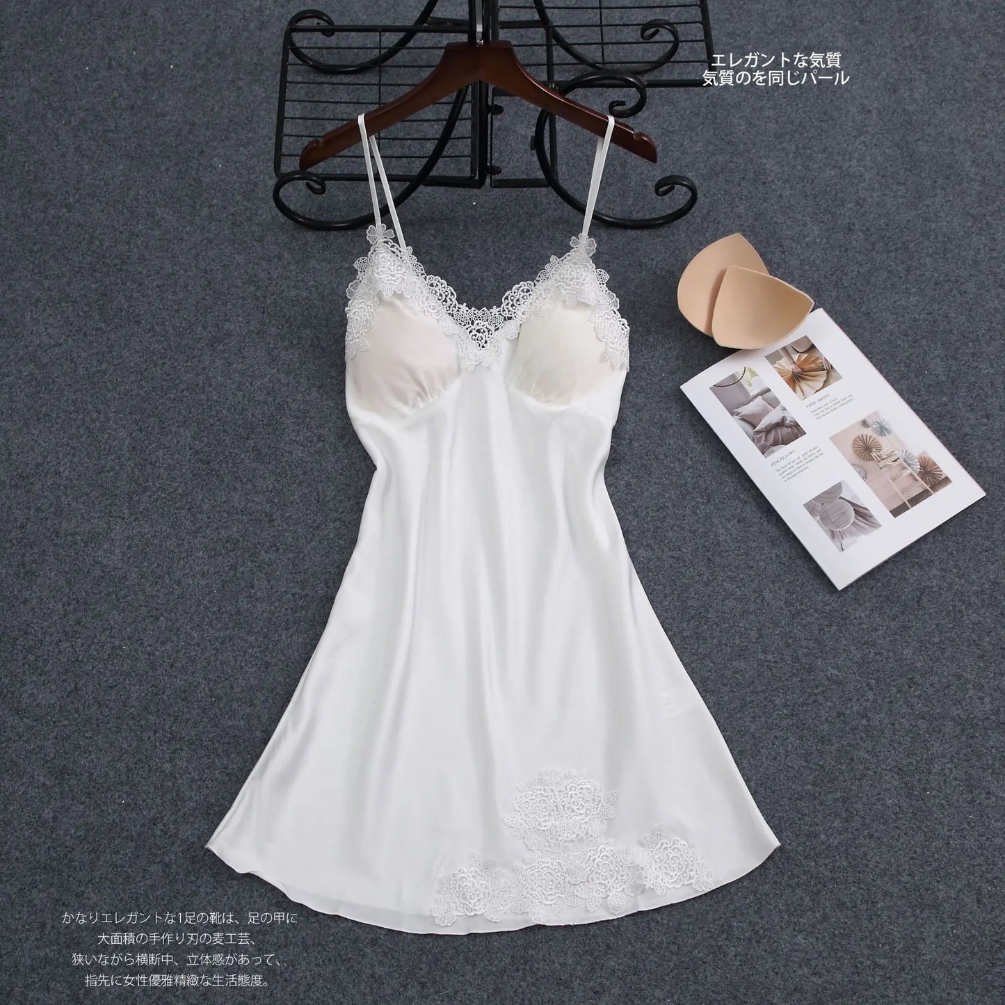 1/4/5PCS Women's Satin-Like Robe & Pajama Set | Lace V-Neck Cami Nightdress | Comfortable Home Sleepwear