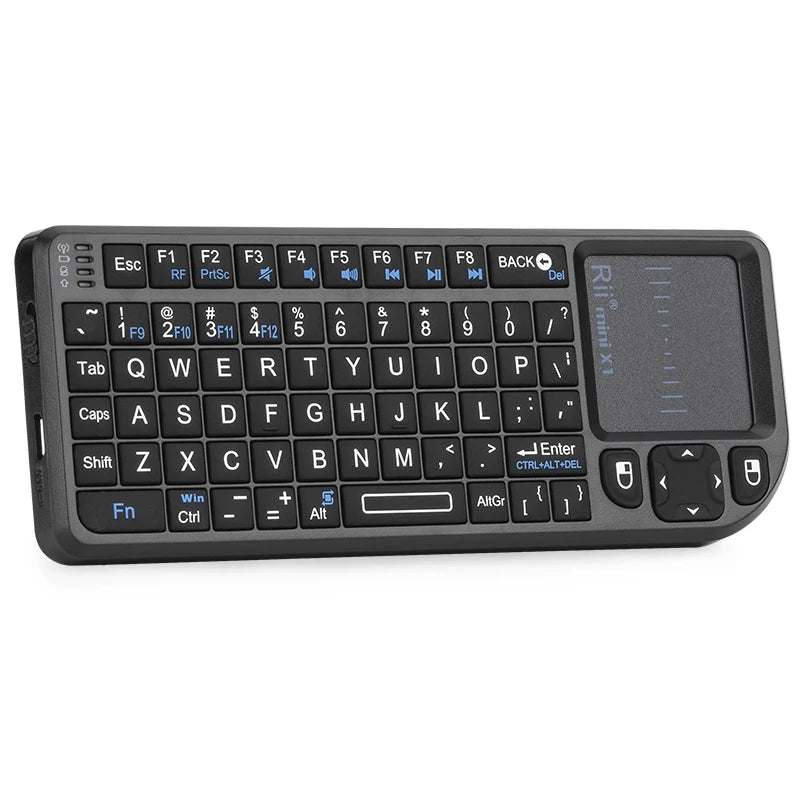 Rii X1 2.4GHz Mini Wireless Keyboard – Touchpad Keyboard for Android TV Box, PC & Laptop (English/ES/FR/Korean)