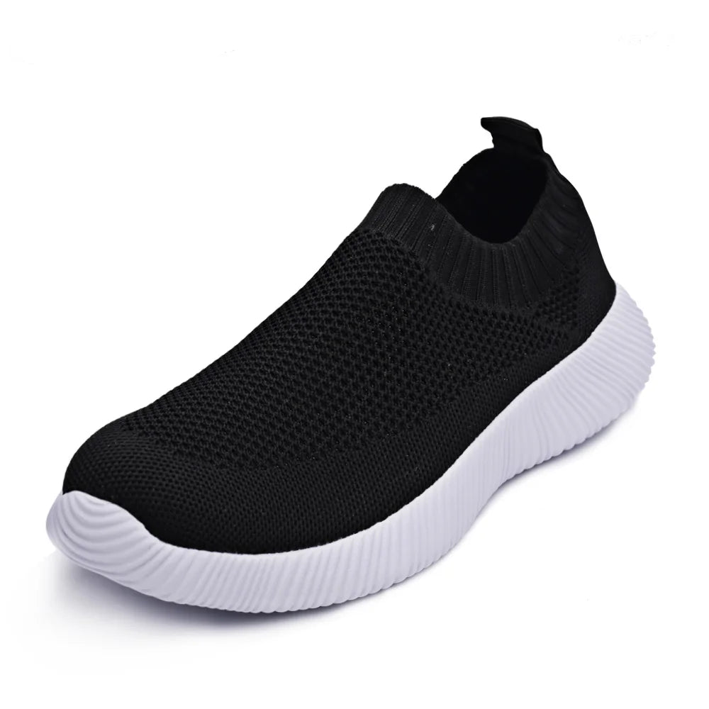 Women’s Knitting Sock Sneakers – Breathable Flat Casual Walking Shoes
