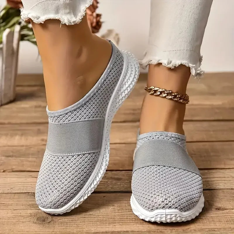 Women’s Solid Color Mules – Soft Sole Platform Slip-On Walking Shoes