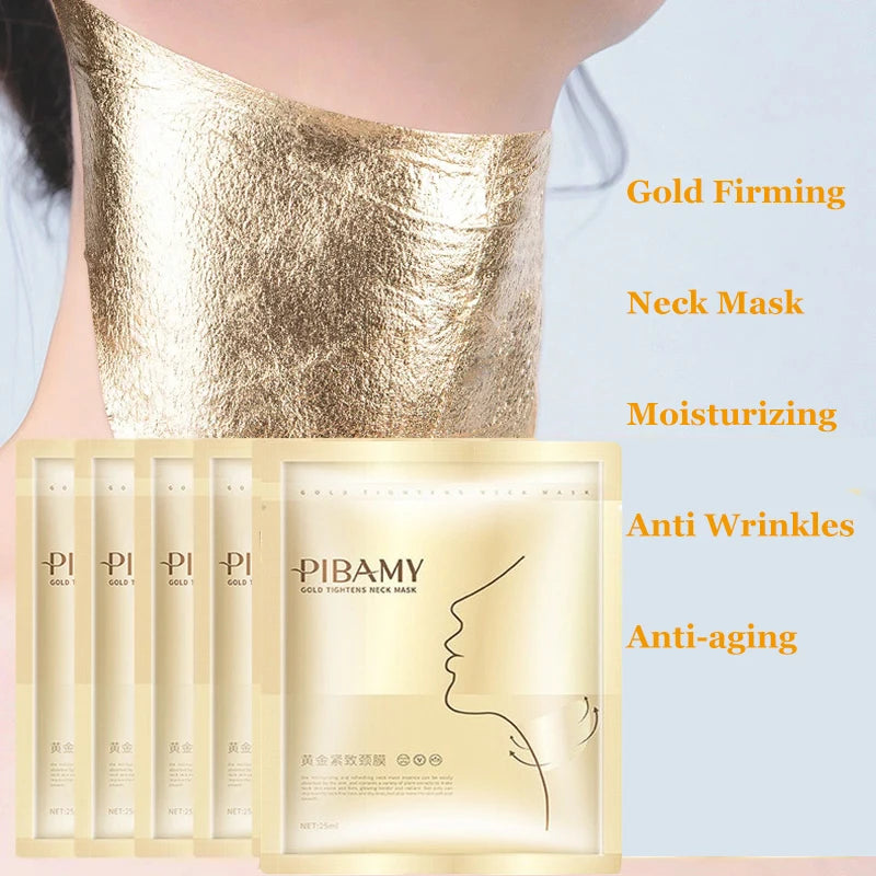 Gold Firming Neck Mask • Moisturizing, Anti-Wrinkle & Anti-Aging Skincare • Neck Beauty Mask