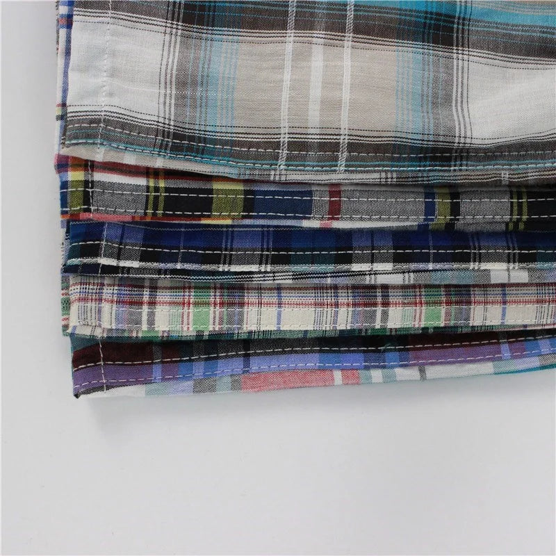 5PCS Men's Cotton Boxer Shorts | Plaid, Striped & Arrow Style Underwear | Loose Comfortable Homewear Sleep Pants