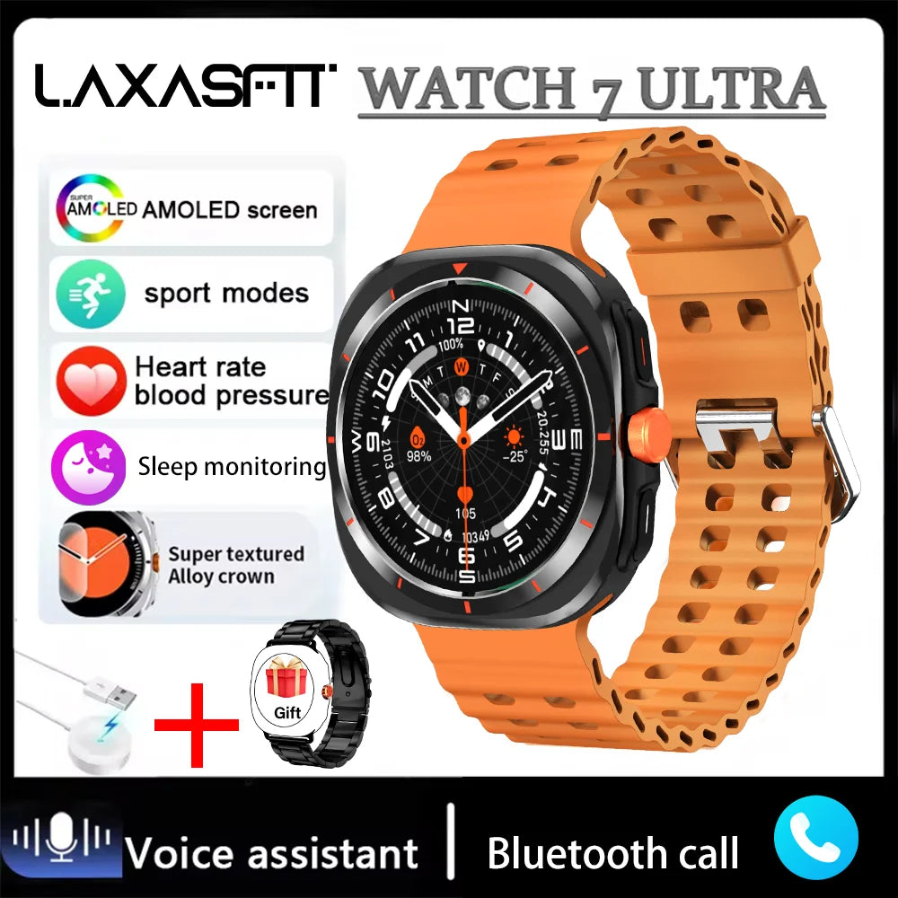ساعة LAXASFIT GT7 Ultra Smart Watch 2025 - جهاز تتبع اللياقة البدنية والصحة متعدد الوظائف للرجال والنساء، هدية للعطلات