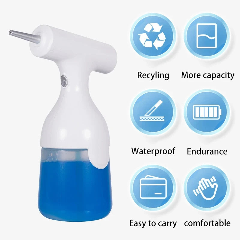 Electric Foam Dispenser Gun • Automatic Continuous Foaming Soap Pump • For Shampoo, Face Wash & Detergent