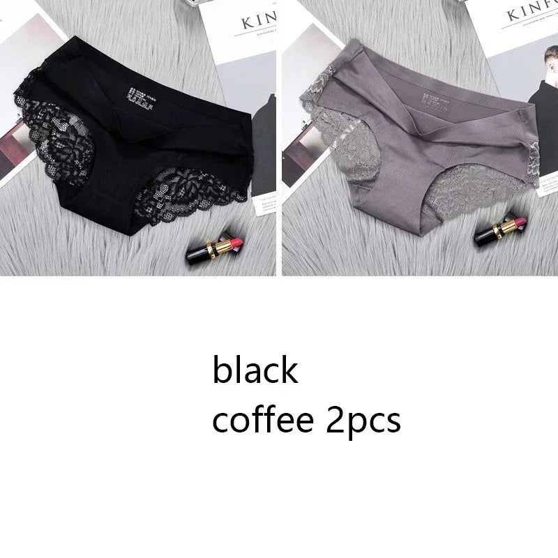 Seamless Women's Comfort Lace Hollow Out Low Rise Panties Set Soft Sexy Lingerie Underwear