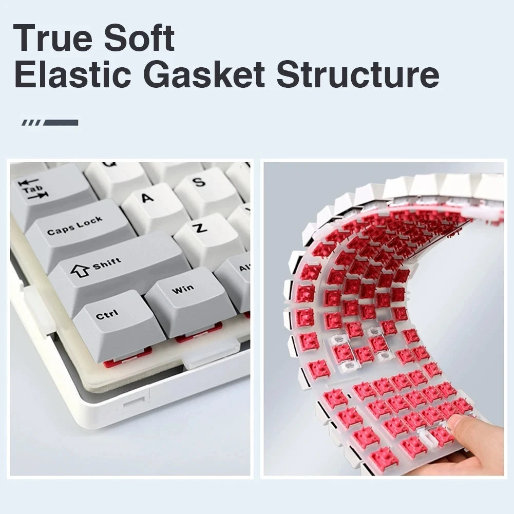 لوحة مفاتيح ميكانيكية للألعاب AULA F99 - 99 مفتاحًا قابلة للتبديل السريع، وضع ثلاثي 2.4 جيجاهرتز لاسلكي، بلوتوث وسلكي، أغطية مفاتيح PBT، حامل جوان، إضاءة خلفية RGB