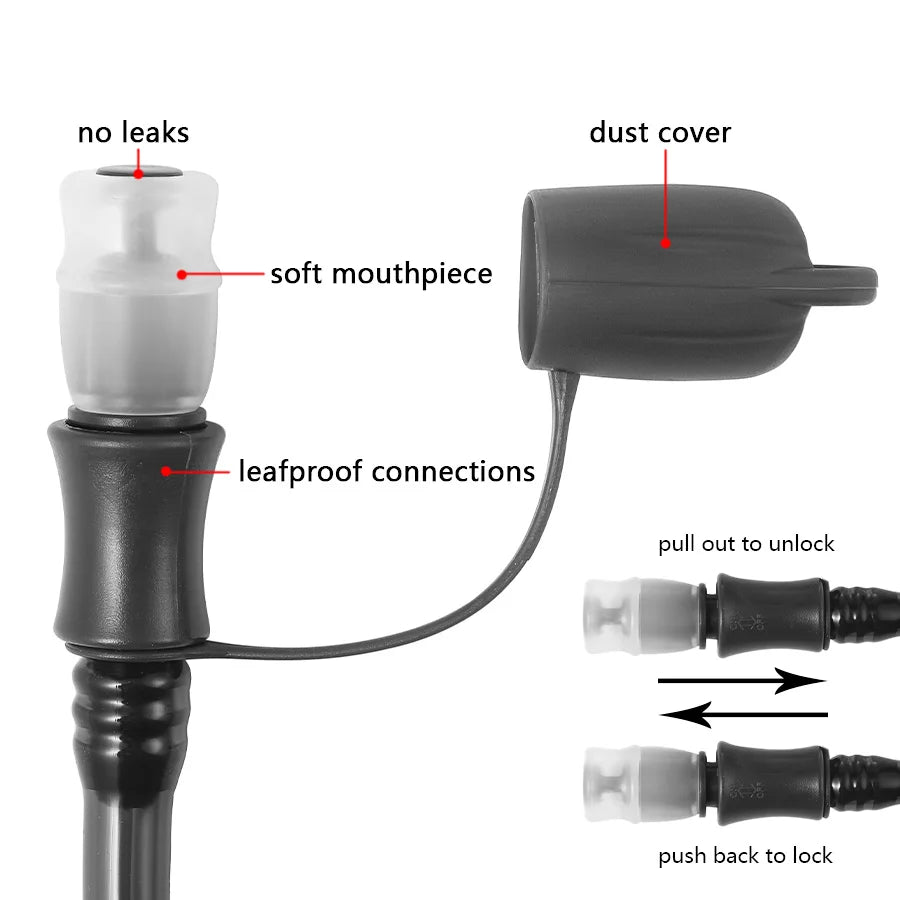 كيس ماء سريع الفتح بسعة 1.5 لتر إلى 3 لترات - حقيبة ترطيب مانعة للتسرب لحقائب الظهر للمشي لمسافات طويلة والتخييم