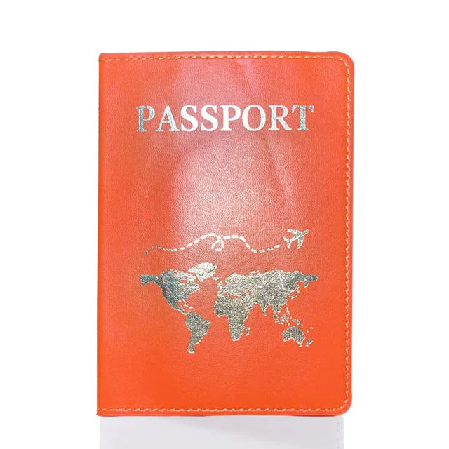 World Map Passport Cover – Hot Stamping Travel Case for Men & Women