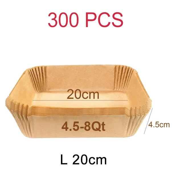 بطانات ورقية للاستخدام مرة واحدة في مقلاة الهواء - صواني خبز غير لاصقة مربعة ودائرية لكوسوري ونينجا