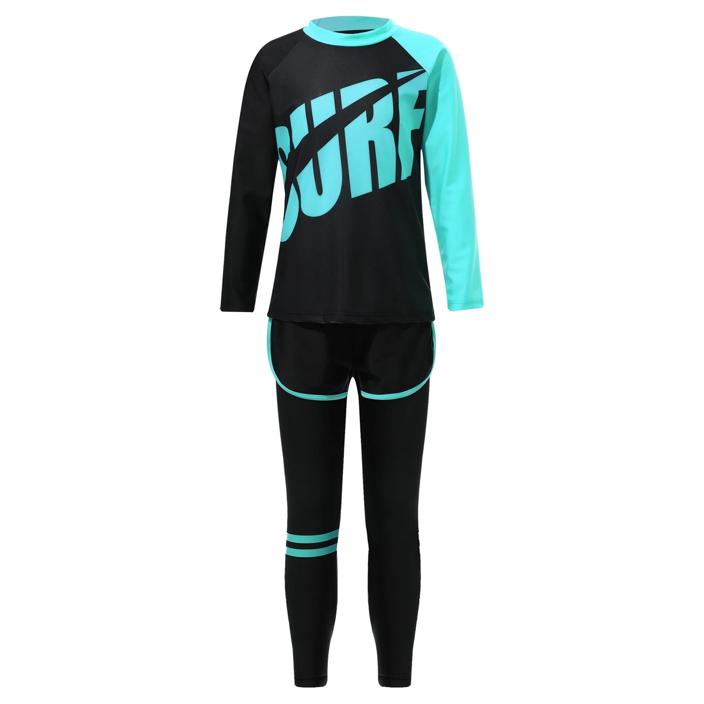 Kids 3 Piece Rash Guard Swimwear Set Quick Dry Sun Protection Swimsuit