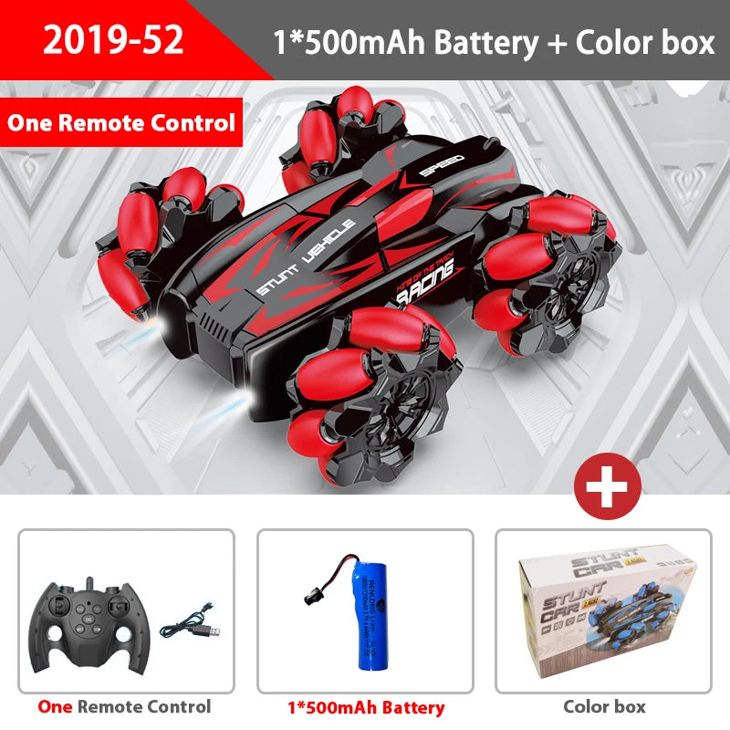 WLtoys F1 4WD RC Drift Car – Gesten- und Fernbedienung, LED-Lichter, Musik, Spray, Stunt-Spielzeug für Kinder