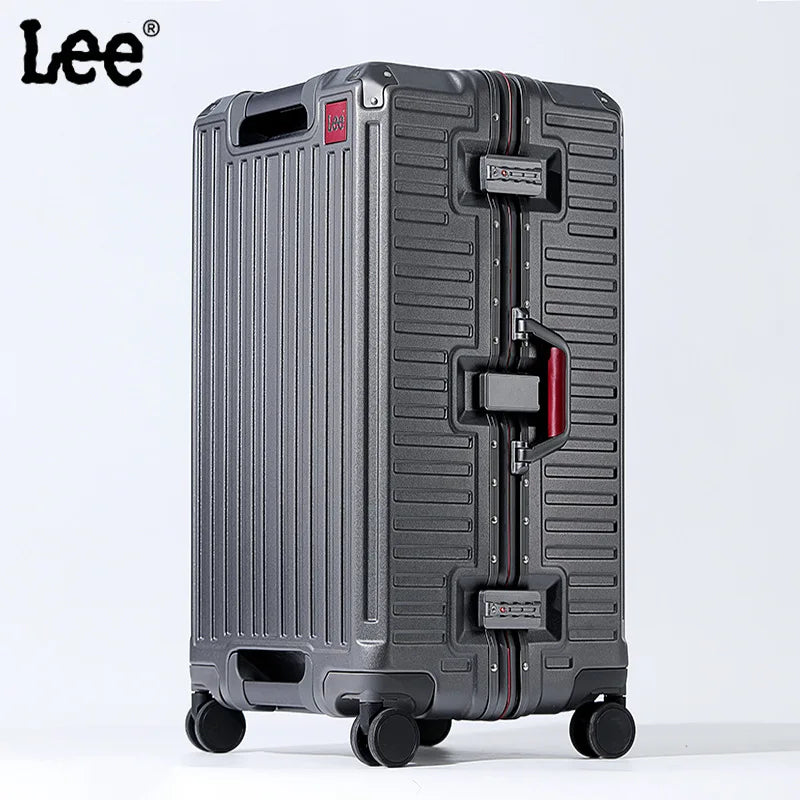 Wide Handle Travel Suitcase | PC Aluminum Frame Trolley Luggage for Men & Women | 20/24/26 Inch Carry-On
