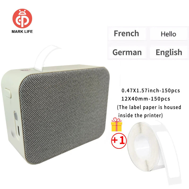 Marklife P15 Bluetooth Thermal Label Printer – Wireless Label Maker with Sticker Paper, Compatible with D11/D110/D101 Labels