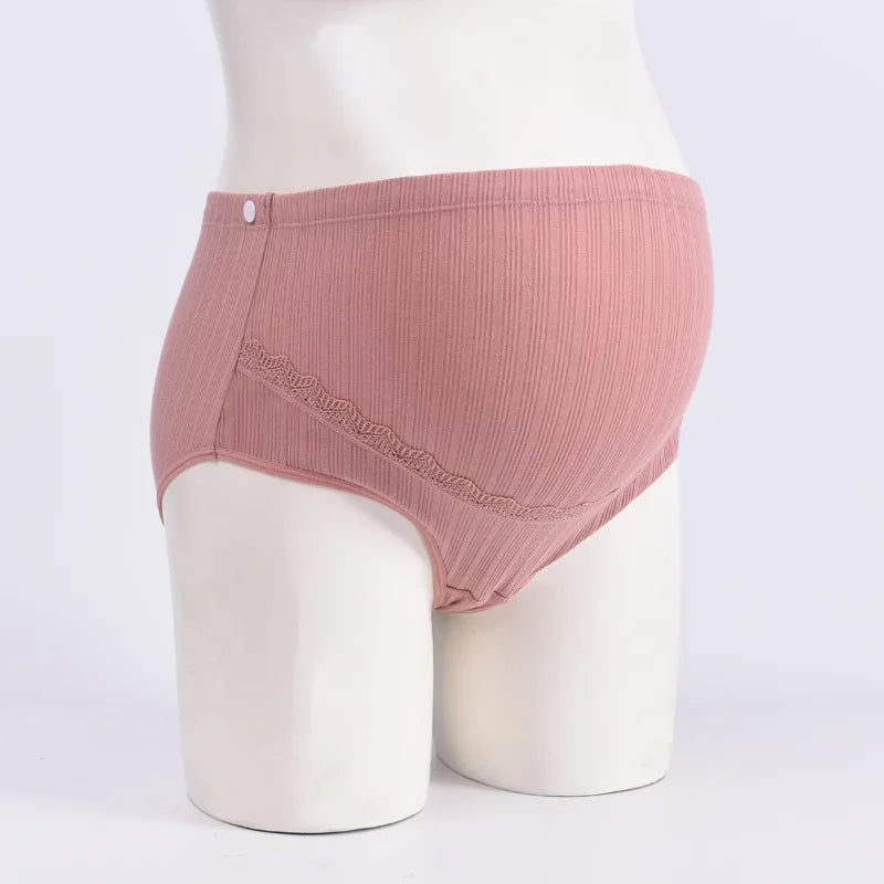 Soft Cotton Maternity High Waist Adjustable Seamless Belly Pregnancy Panties Plus Size
