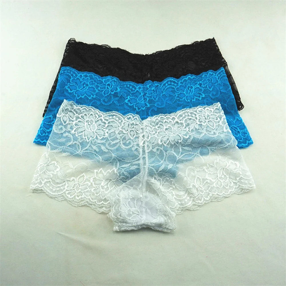 3PCS Women’s Silk Boyshorts Underwear – M-XXL Transparent Soft Boxers, Comfortable Ladies Panties Lingerie