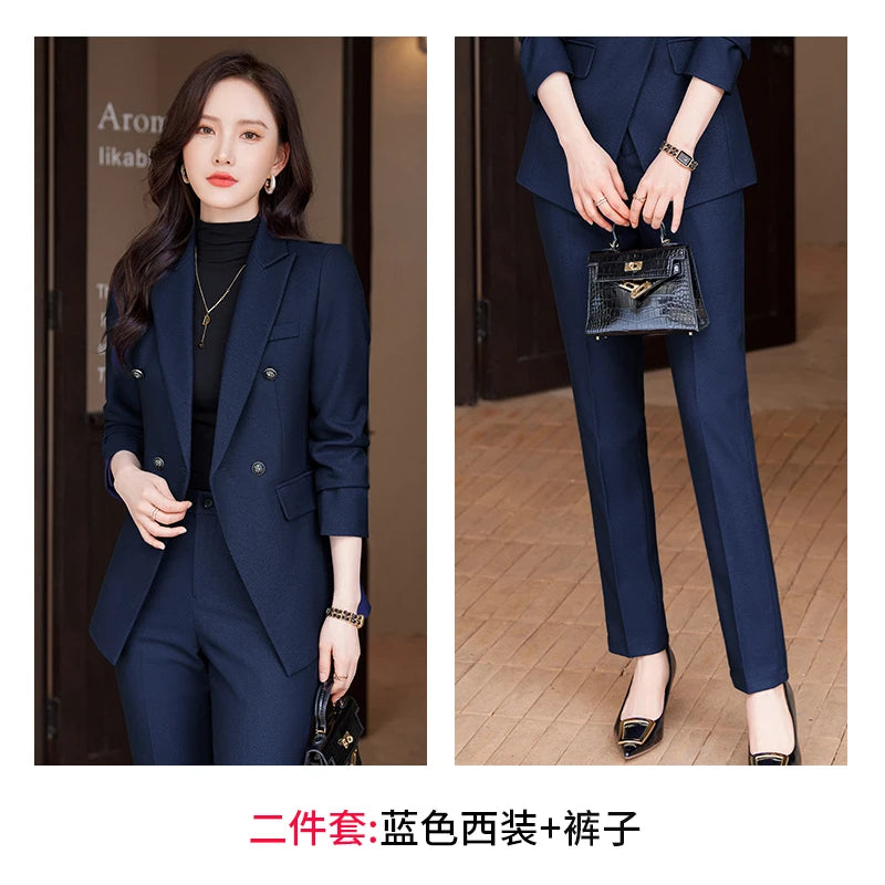 Women’s Professional Pantsuit – Autumn Winter Fashionable Business Set