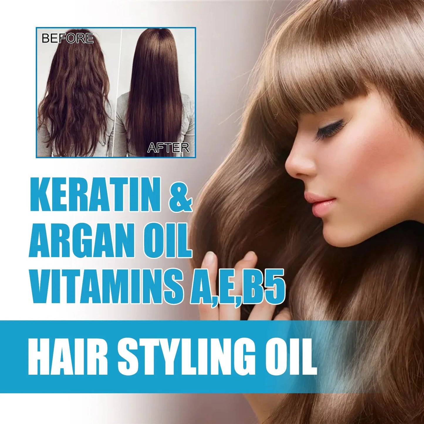 Magic Keratin Hair Vitamin Capsules with Argan Oil & Vitamins A, E, B5 – Deep Repair & Shine Boost for Dry, Frizzy Hair
