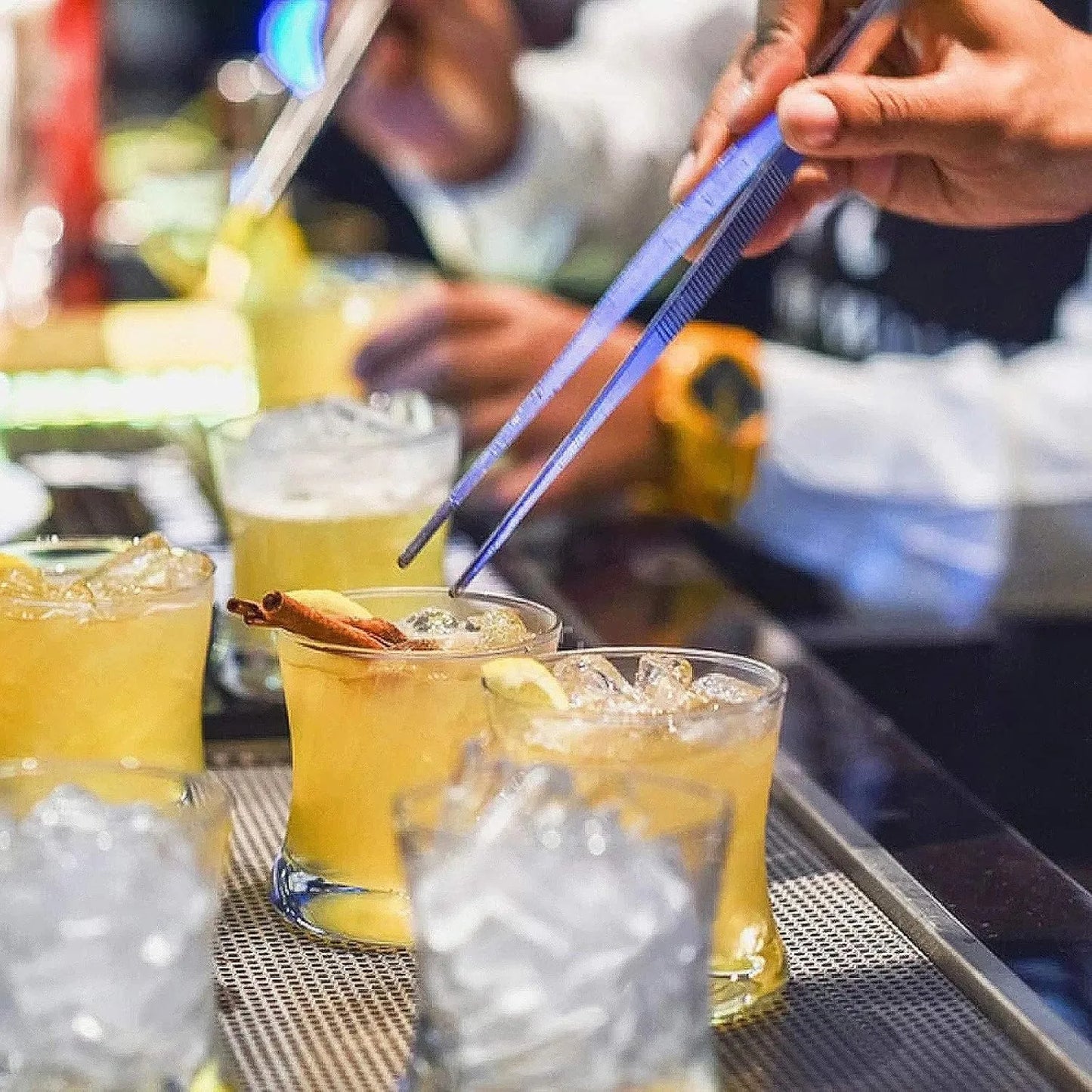 ملقط طعام طويل للشواء من الفولاذ المقاوم للصدأ مقاس 20 سم/30 سم - ملقط مستقيم بمقبض مسنن للمطبخ والحديقة والاستخدام الطبي