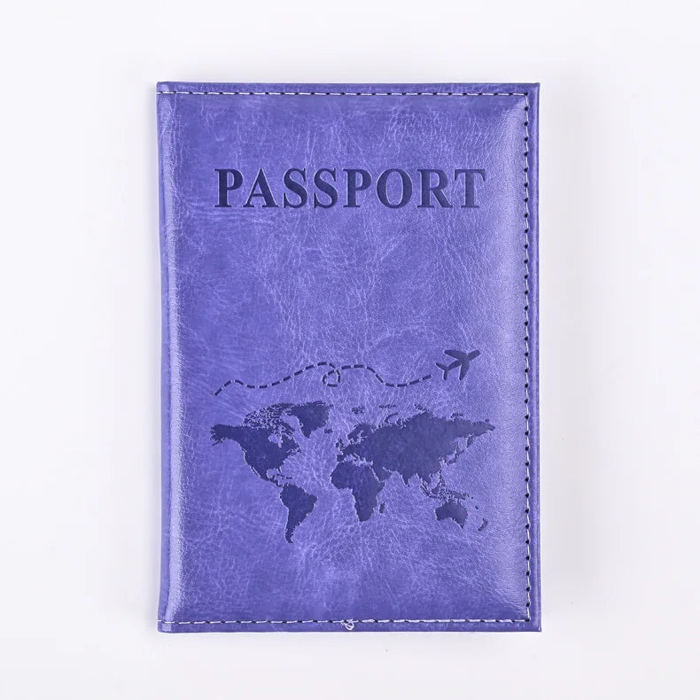 Colorful PU Passport Holder – Travel Wallet for Tickets & Credit Cards