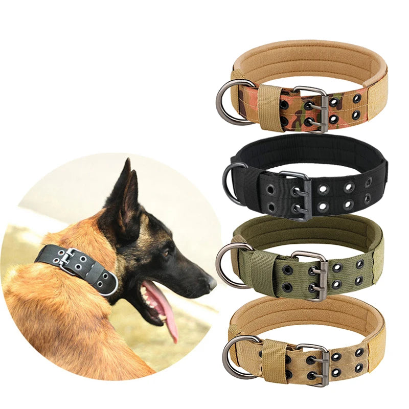 Medium to Large Nylon Tactical Dog Collar – Adjustable & Durable for Medium and Large Dogs