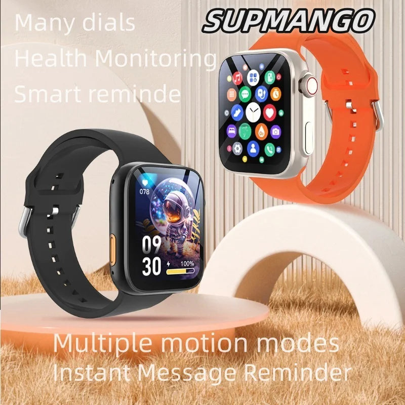 ساعة رياضية ذكية T88K - شاشة LCD مقاس 1.68 بوصة، مقاومة للماء للرجال والنساء