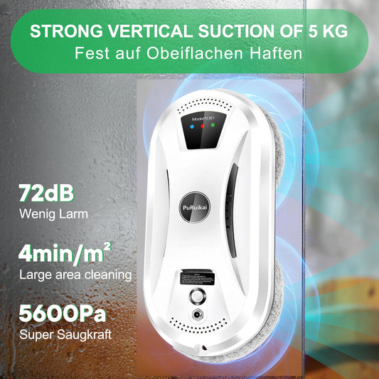 Ultra Thin Robot Vacuum & Window Cleaning Robot – Electric Glass Cleaner with Remote Control for Home