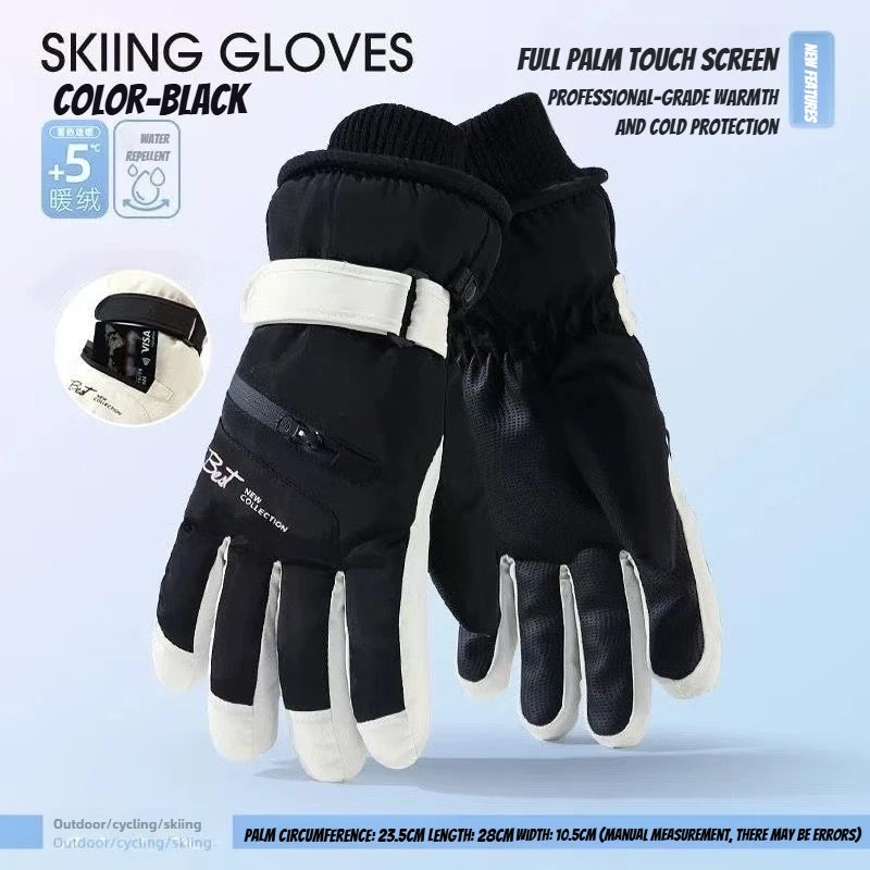 Winter Cycling & Ski Gloves – Waterproof Non-Slip Touchscreen Thermal Gloves with Pocket for Men and Women