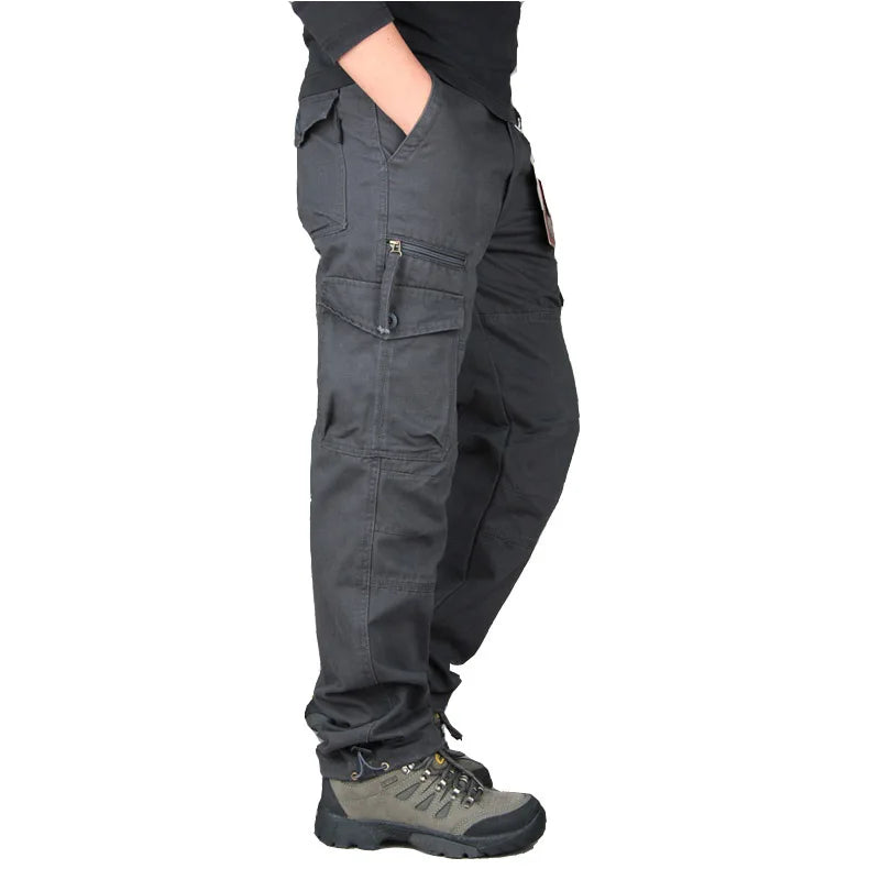 2025 New Autumn Cargo Pants Men | Fashion Military Outdoors Work Trousers | Long Warm Tactical Cotton Khaki Cargo Pants