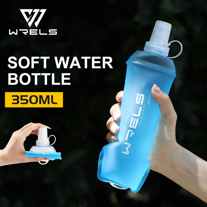 WRELS Soft Folding Water Bottle – BPA-Free TPU Flask for Camping, Running & Cycling