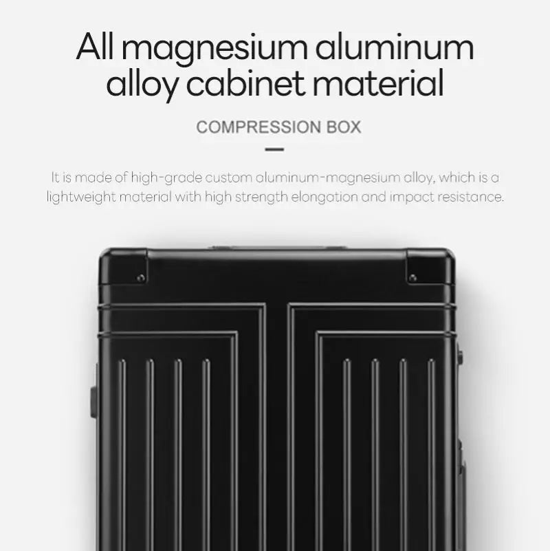 100% Aluminum-Magnesium Alloy Travel Suitcase | Rolling Trolley Luggage Carry-On Cabin 20/24/28 Inch