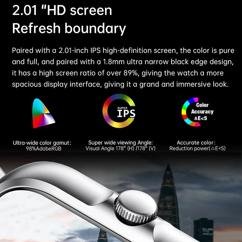 2025 2.01″ Smart Watch – Bluetooth Call, Music Playback, Fitness Tracker, Sport & Waterproof Watch for Men & Women, iPhone & Android