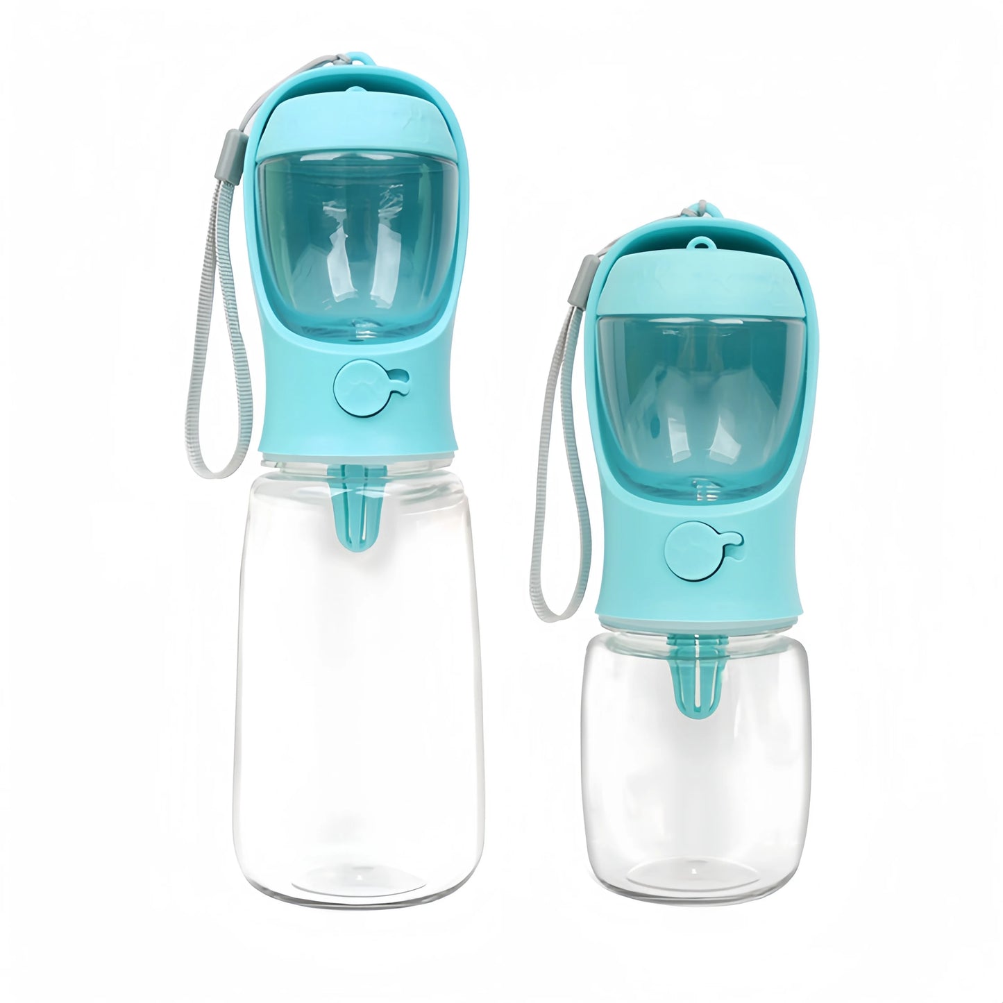 Portable Pet Water Bottle with Food Container – Travel Feeder for Dogs & Cats with Built-in Bowl