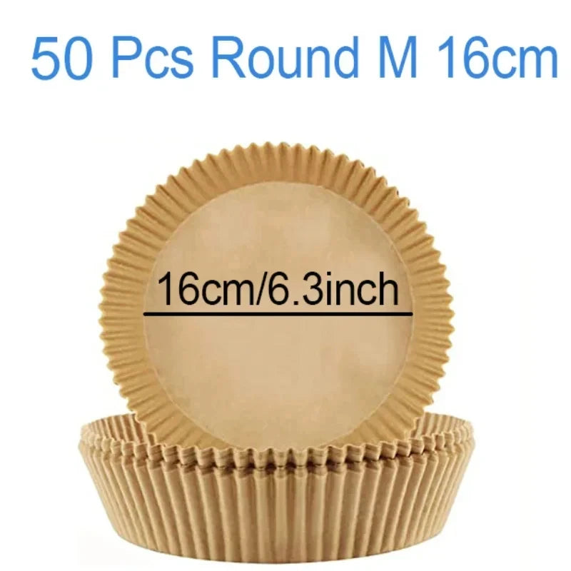 50–300pcs Air Fryer Baking Paper Liners – Disposable Oil-Proof Oven & BBQ Pads